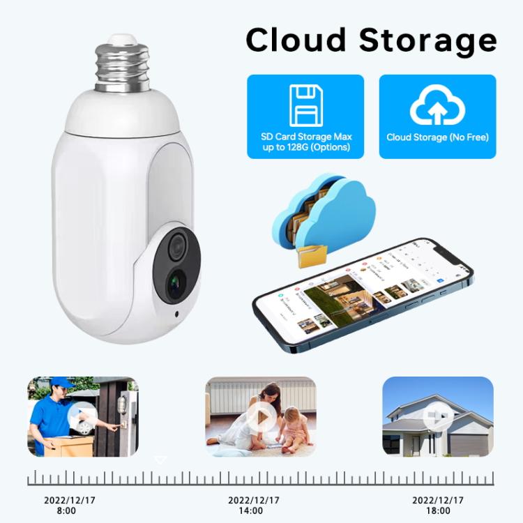 1080P Bulb Type WiFi Surveillance Camera Support Night Vision & Two-way Intercom & Motion Detection, K8 1080P Bulb Type WiFi Surveillance Camera Support Night Vision & Two-way Intercom & Motion Detection, K8